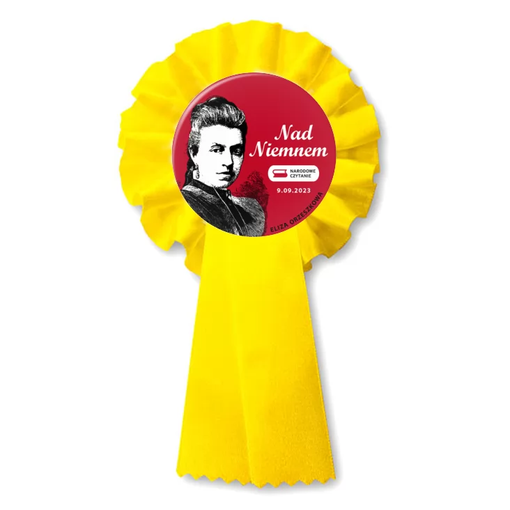 przypinka kotylion Eliza Orzeszkowa Narodowe Czytanie 2023