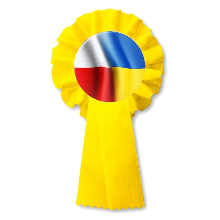 przypinka kotylion Flagi Polska Ukraina