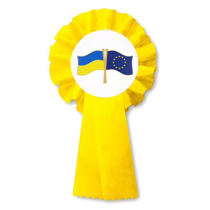 przypinka kotylion Flagi Ukraina Unia Europejska