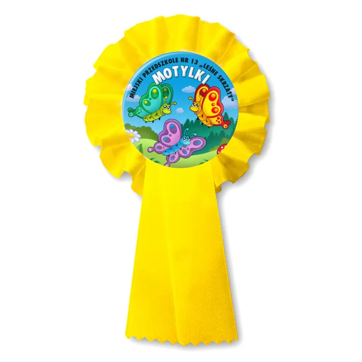 przypinka kotylion Grupa Motylki Przedszkole nr 13 Leśne Skrzaty