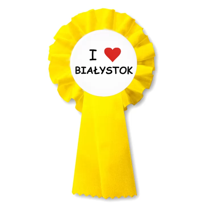 przypinka kotylion I love Białystok
