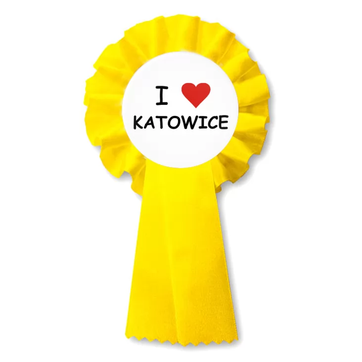 przypinka kotylion I love Katowice