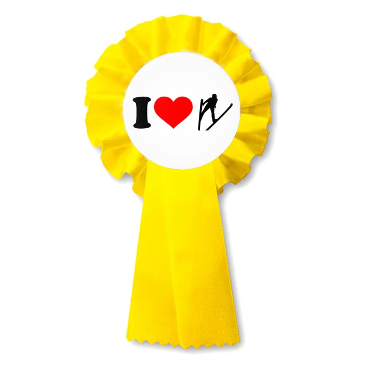 przypinka kotylion I love skoki narciarskie
