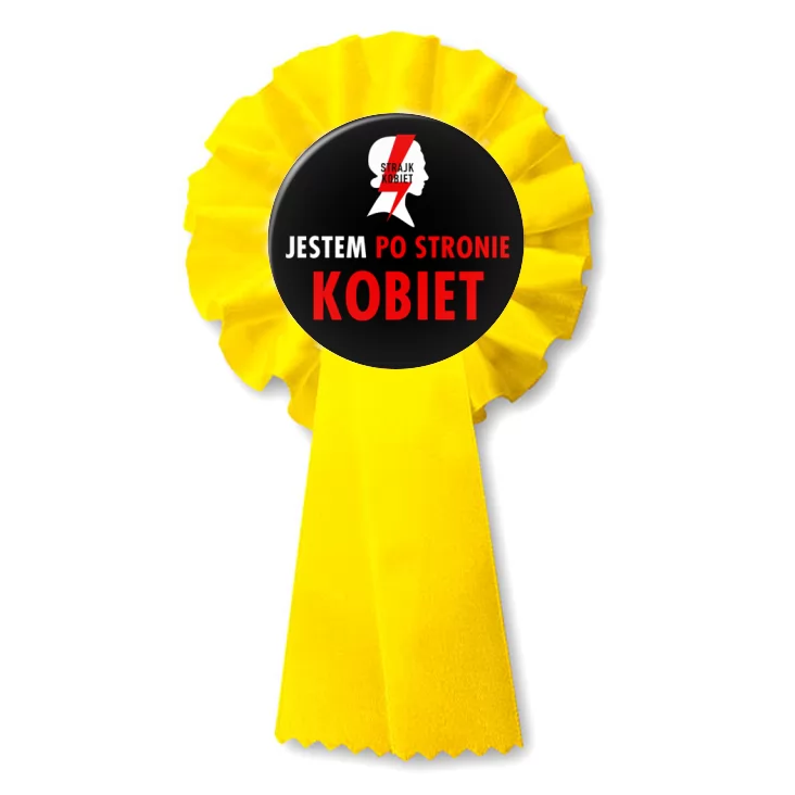 przypinka kotylion Jestem po stronie kobiet
