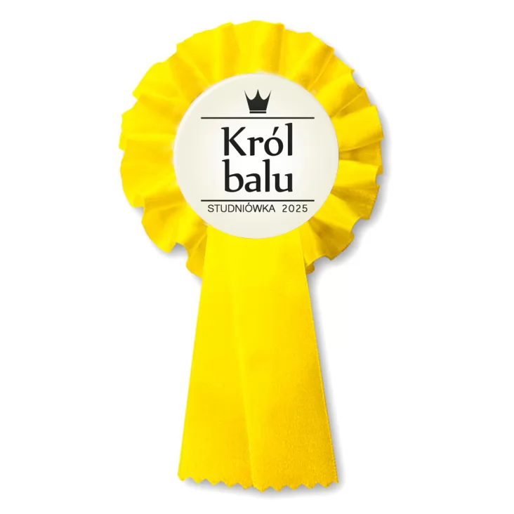 przypinka kotylion Król Balu z koroną studniówka