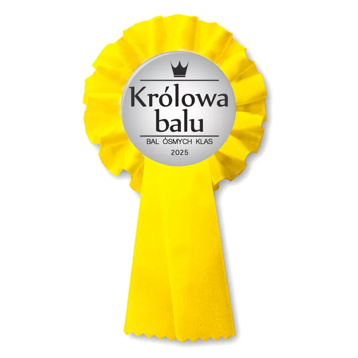 przypinka kotylion Królowa Balu Ósmych Klas szara
