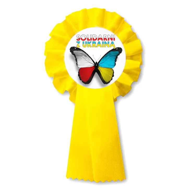 przypinka kotylion Solidarni z Ukrainą
