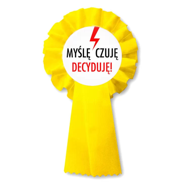 przypinka kotylion Myślę Czuję Decyduję