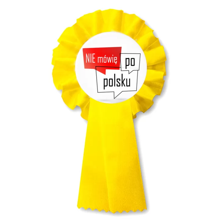 przypinka kotylion Nie mówię po polsku