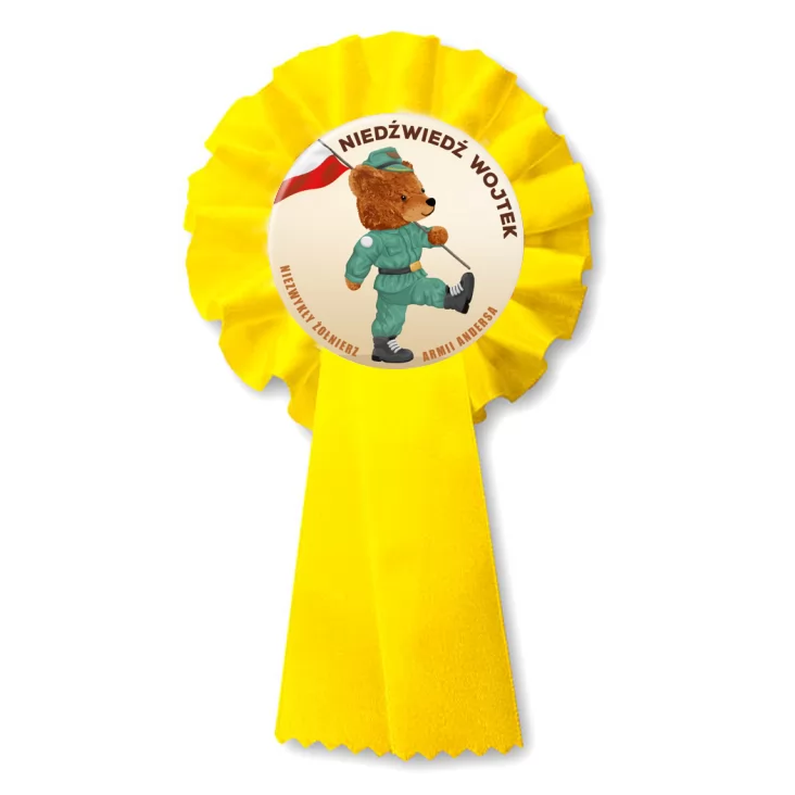 przypinka kotylion Niedźwiedź Wojtek