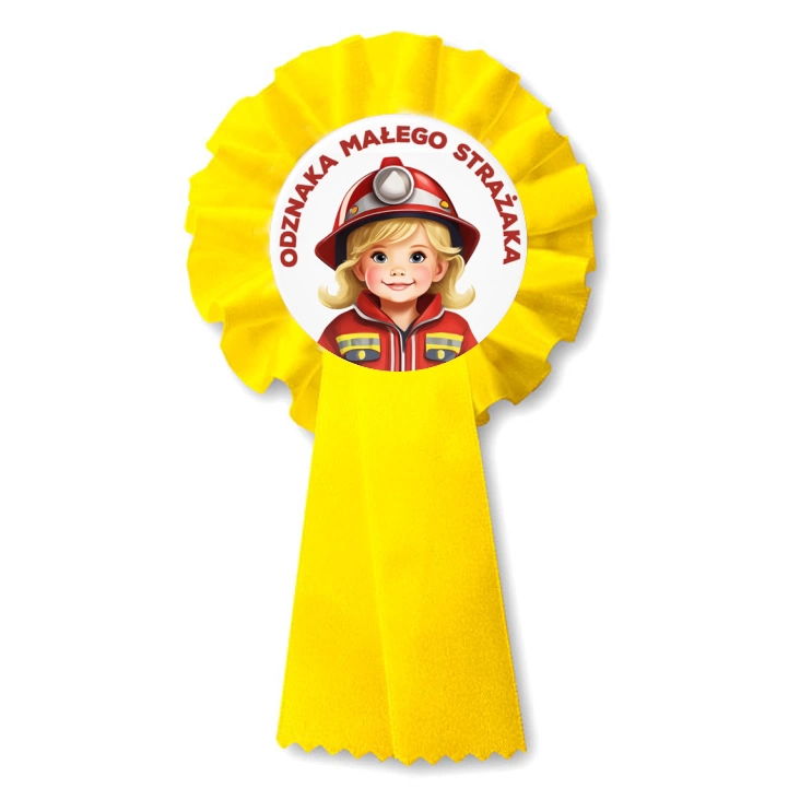 przypinka kotylion Odznaka Małego Strażaka dziewczynka strażak