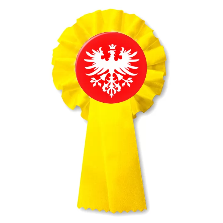 przypinka kotylion Orzeł Powstania Wielkopolskiego Na Czerwonym Polu