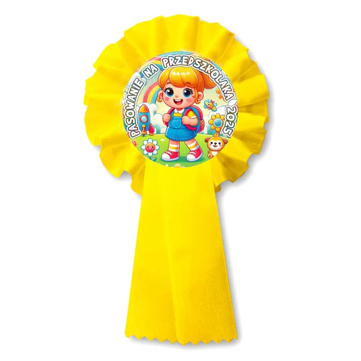 przypinka kotylion Pasowanie na przedszkolaka dziewczynka