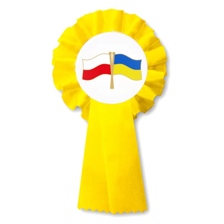przypinka kotylion Polska-Ukraina flagi