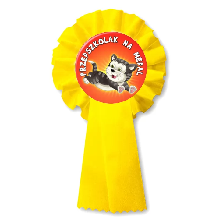 przypinka kotylion Przedszkolak na medal grupa kotki