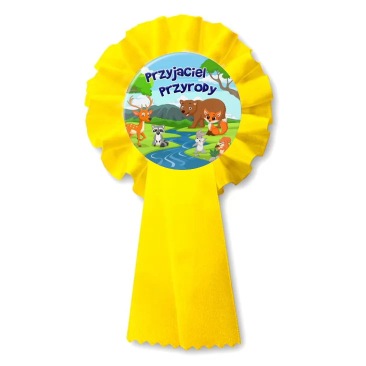 przypinka kotylion Przyjaciel przyrody Dzień Ziemi zwierzęta leśne