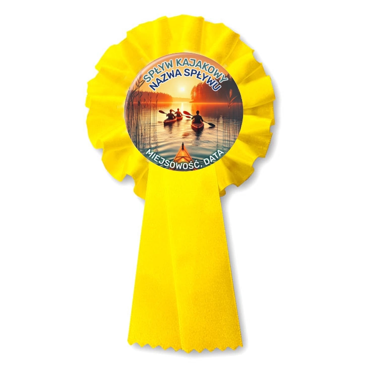przypinka kotylion Spływ kajakowy zachód słońca