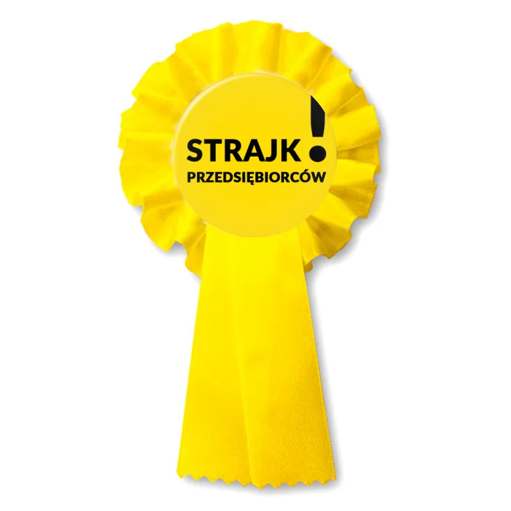 przypinka kotylion Strajk przedsiębiorców