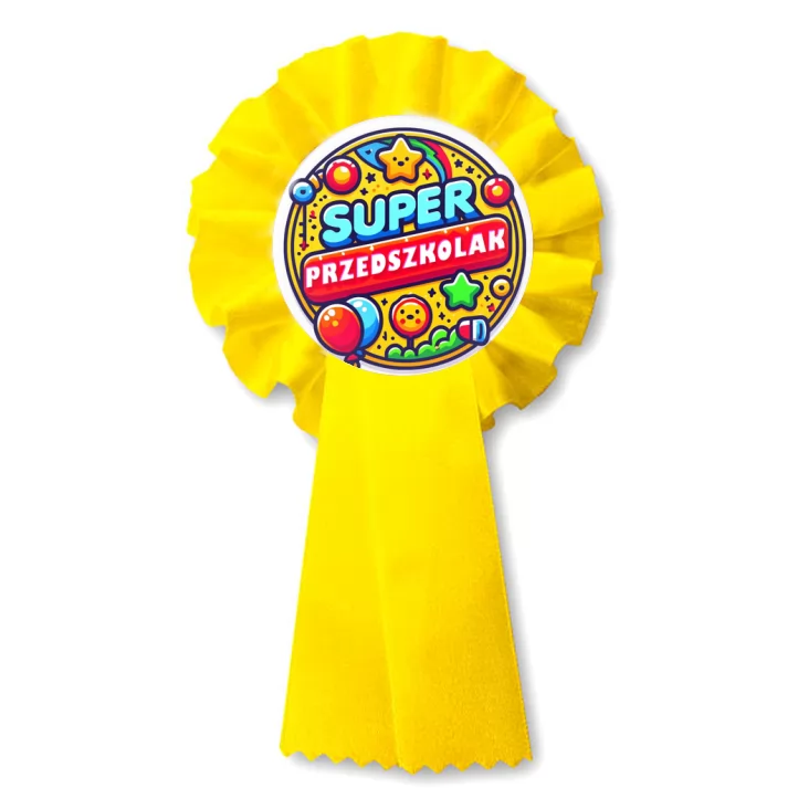 przypinka kotylion Super Predszkolak na kolorowo