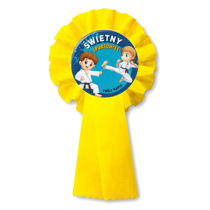 przypinka kotylion Taekwondo, Karate Świetny sportowiec