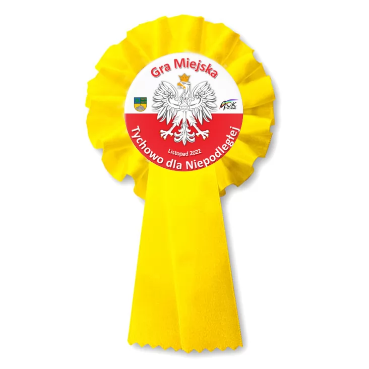 przypinka kotylion Tychowo dla Niepodległej 2022