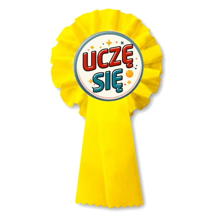 przypinka kotylion Uczę się kolorowe litery