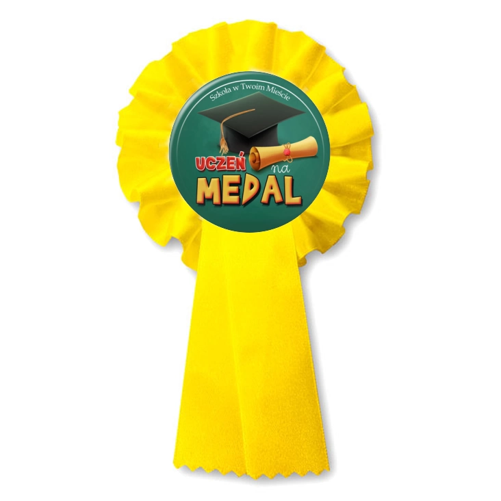 przypinka kotylion Uczeń na medal Szkoła