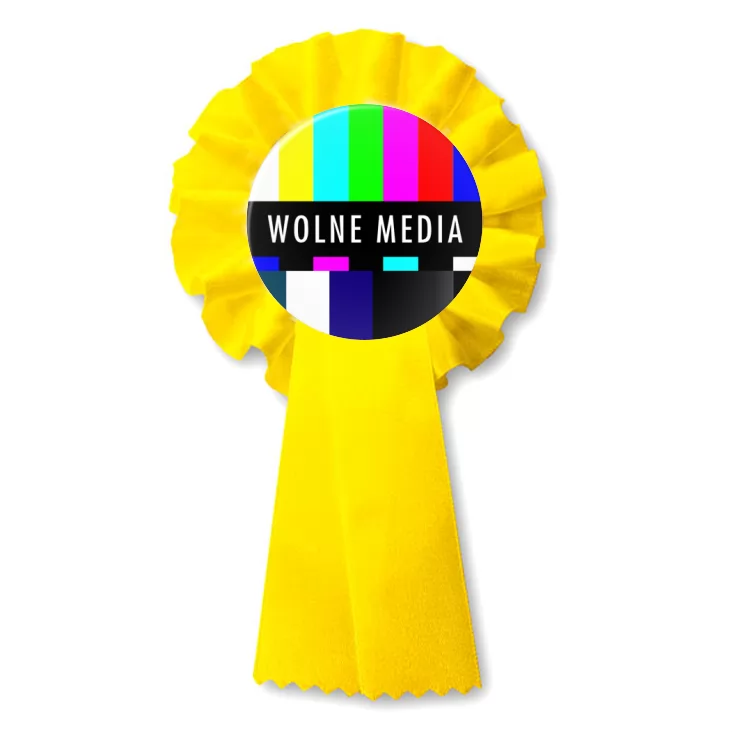 przypinka kotylion Wolne media brak sygnału