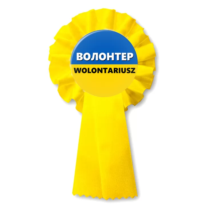 przypinka kotylion Wolontariusz Ukraina