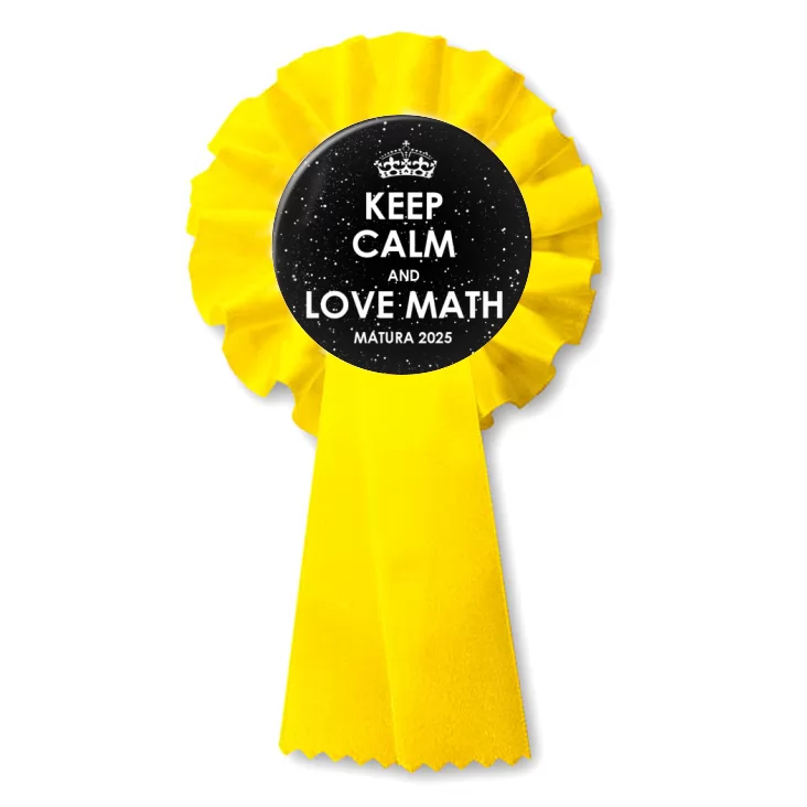 przypinka kotylion Matura Czarna Keep Calm and Love Math