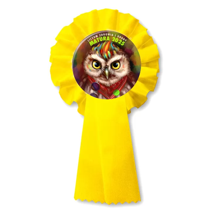 przypinka kotylion Matura z kolorową grzywą