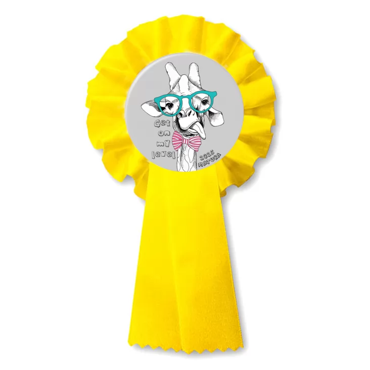 przypinka kotylion Matura żyrafa hipster get on my level