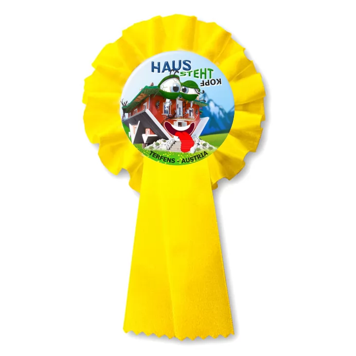 przypinka kotylion Haus Steht Kopf