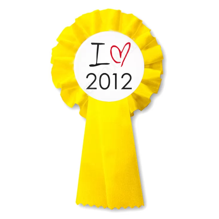 przypinka kotylion I love 2012