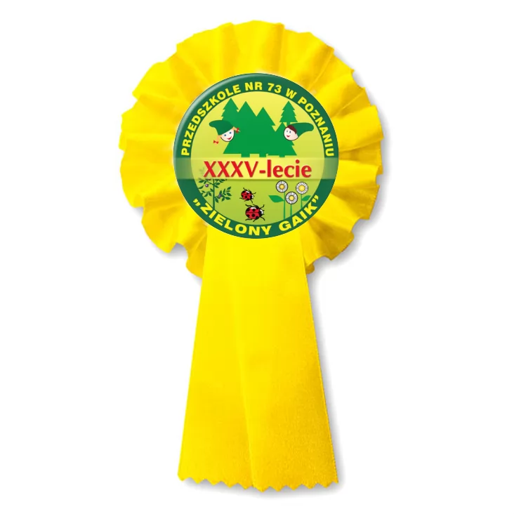 przypinka kotylion XXXV-lecie Przedszkola nr 73 w Poznaniu