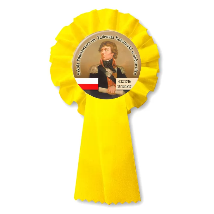 przypinka kotylion SP im. T. Kościuszki w Sobowidzu