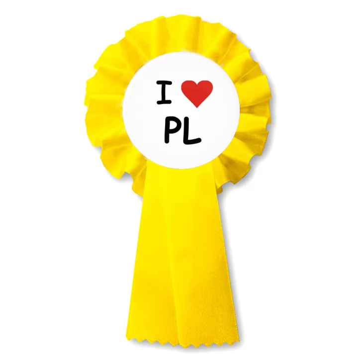 przypinka kotylion I love PL