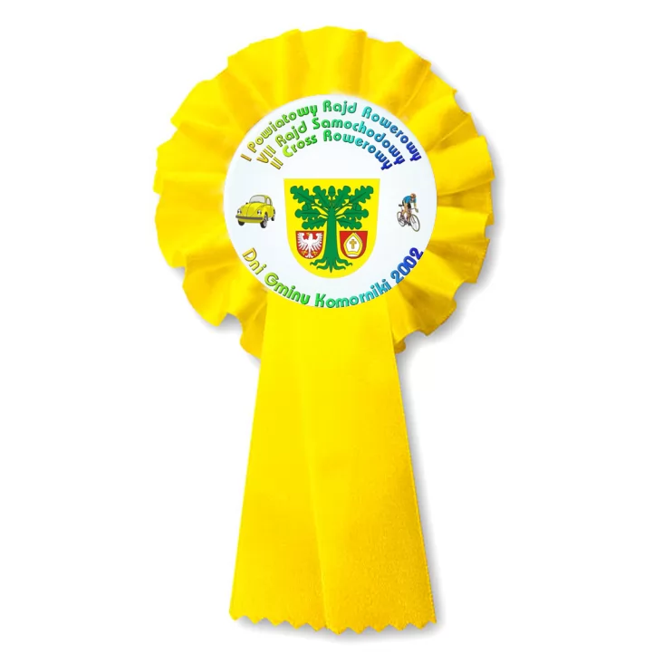 przypinka kotylion Dni Gminy Komorniki 2002