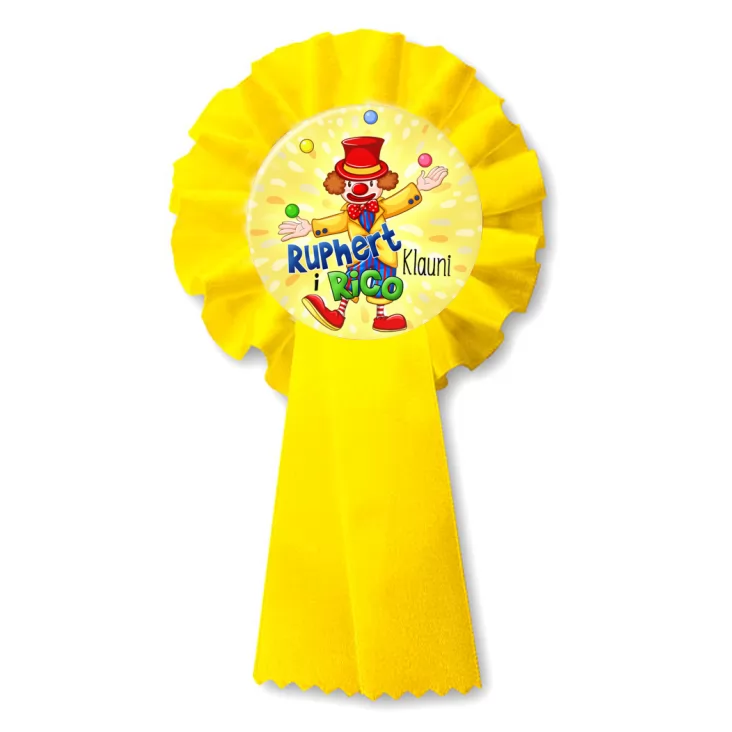 przypinka kotylion Ruphert i Rico Klauni