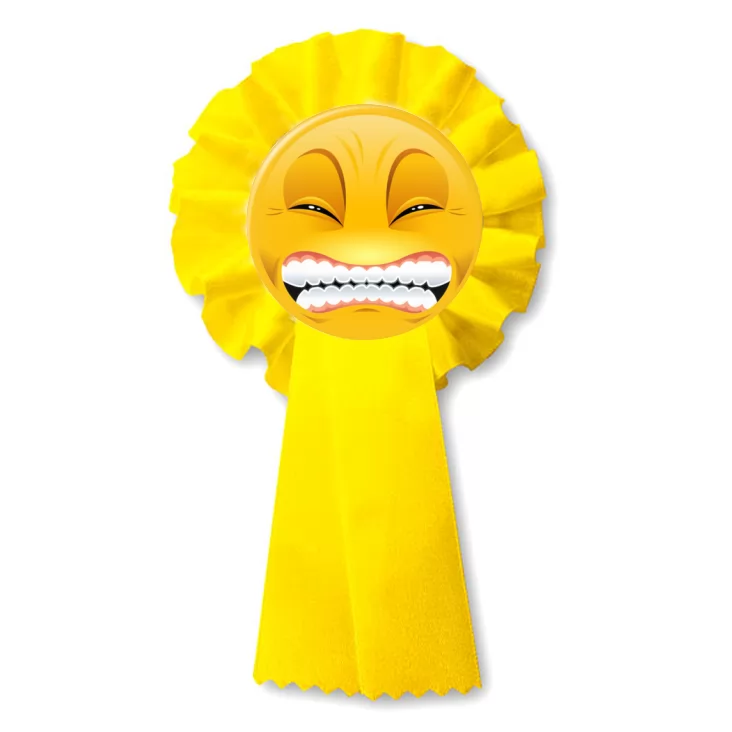 przypinka kotylion Buźka żółta