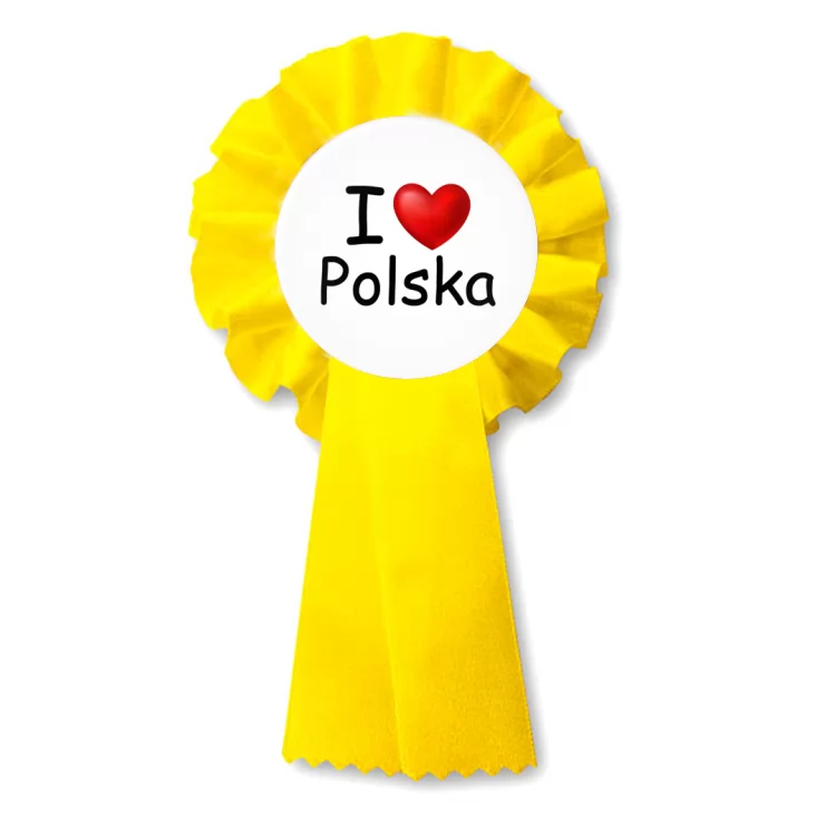 przypinka kotylion I love Polska serduszko