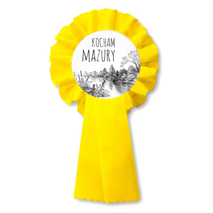 przypinka kotylion Kocham Mazury