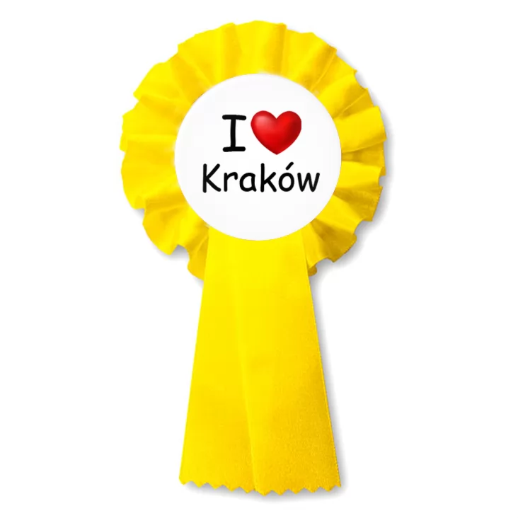 przypinka kotylion I love Kraków