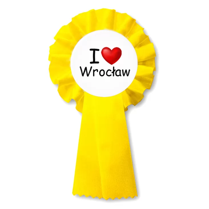 przypinka kotylion I love Wrocław
