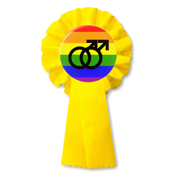 przypinka kotylion Para mężczyzn - symbole