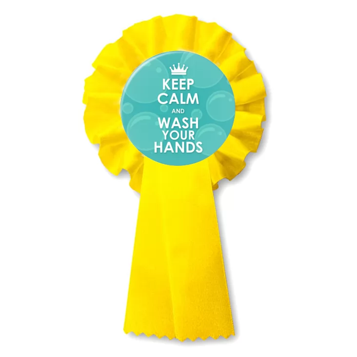 przypinka kotylion Keep calm and wash your hands