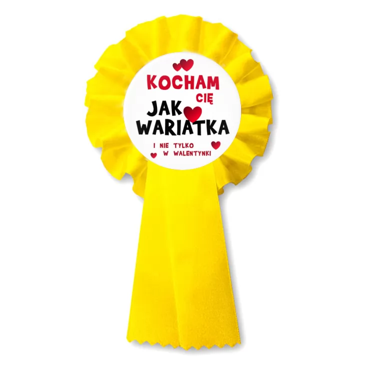 przypinka kotylion Kocham Cię Jak wariatka