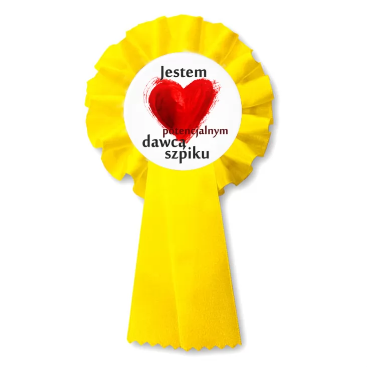 przypinka kotylion Jestem dawcą szpiku
