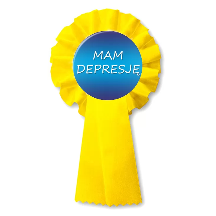 przypinka kotylion Mam depresję