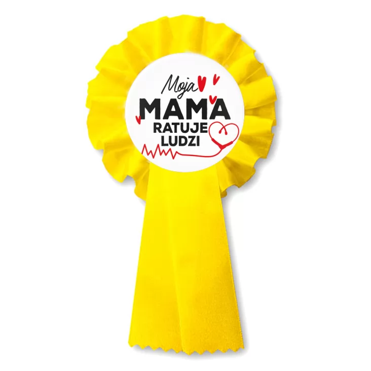 przypinka kotylion Moja mama ratuje ludzi